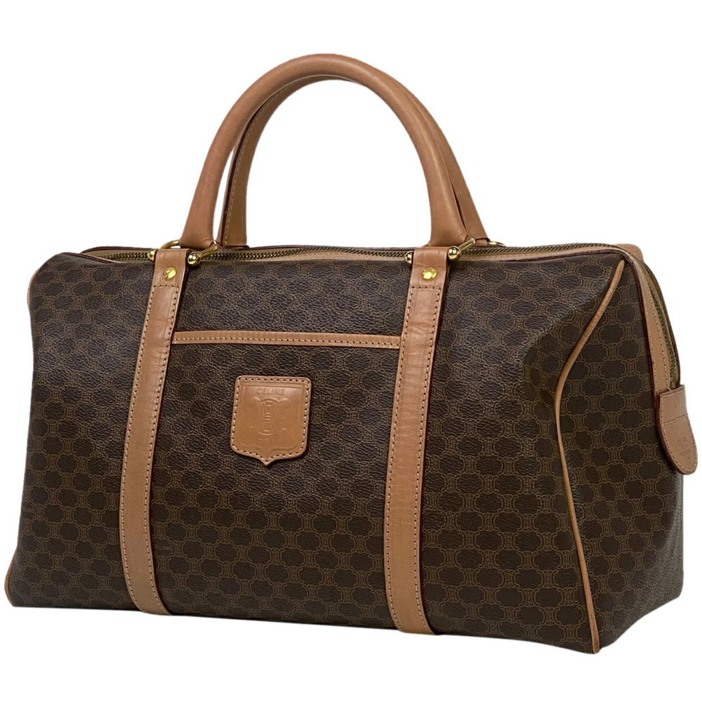 Celine Macadam handbag all over logo Boston canvas brown